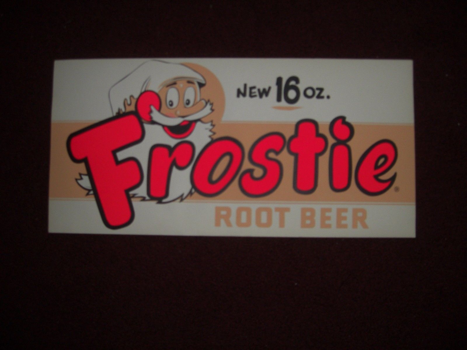 Frostie Root Beer Soda Advertising Paper Sign 1950's Original