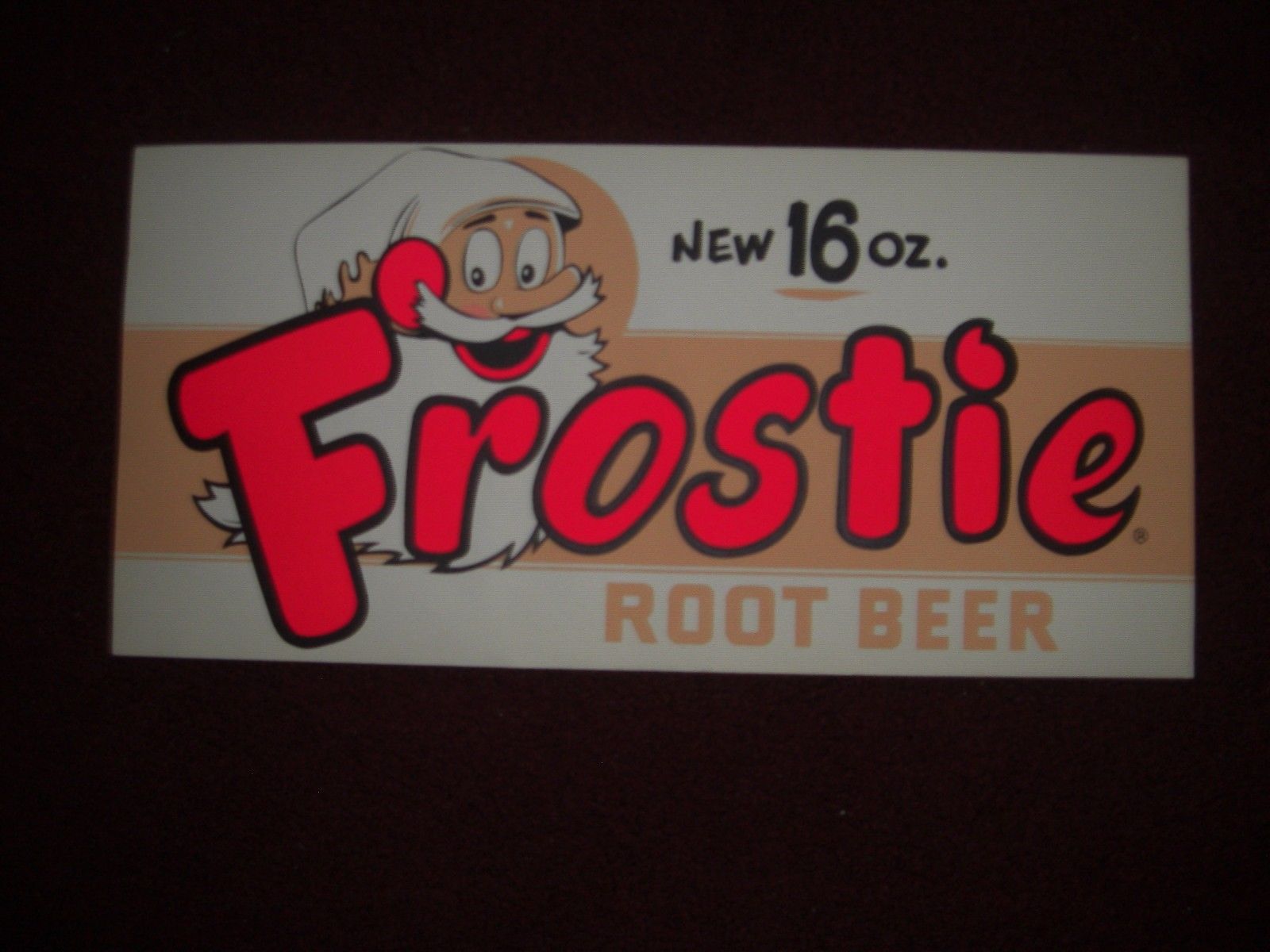 Frostie Root Beer Soda Advertising Paper Sign 1950's Original