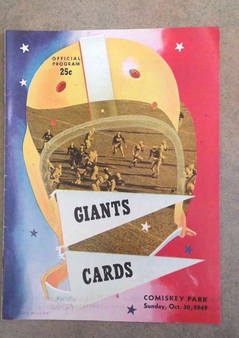 NFL FOOTBALL PROGRAM -  CHICAGO CARDINALS  NEW YORK GIANTS  - 1949