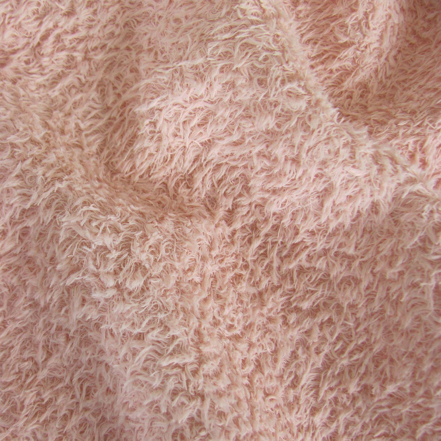 1/6 yd VIS1/SCM Pale Pink INTERCAL 6mm Med. Dense Curly Matted Viscose Fabric