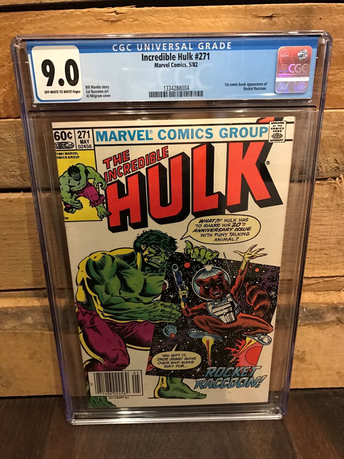 INCREDIBLE HULK #271 CGC 9.0 VF/NM 1ST COMIC APP OF ROCKET RACCOON (ID 7539)