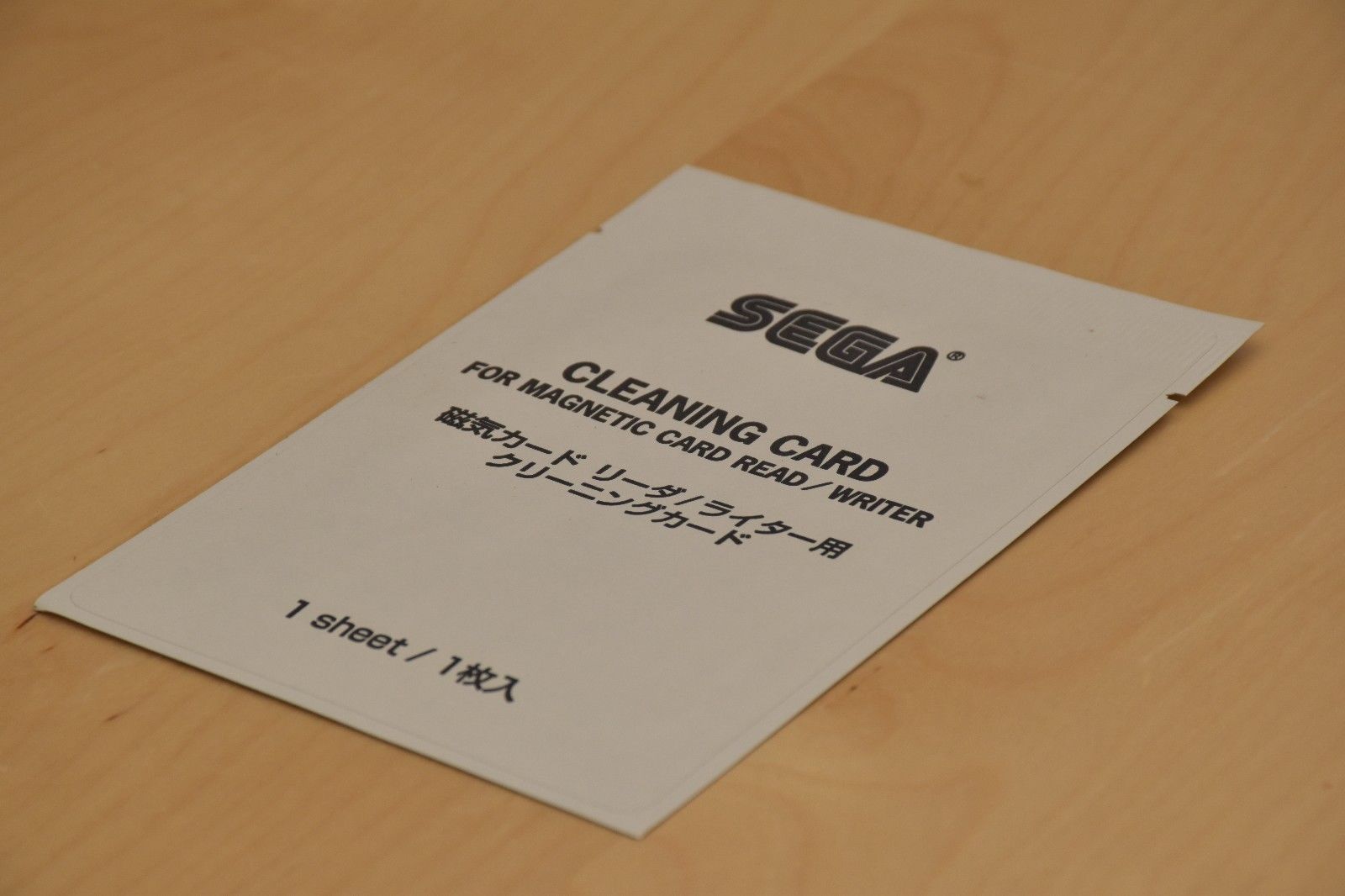 Sega Cleaning Card For Magnetic Card Read/ Writer