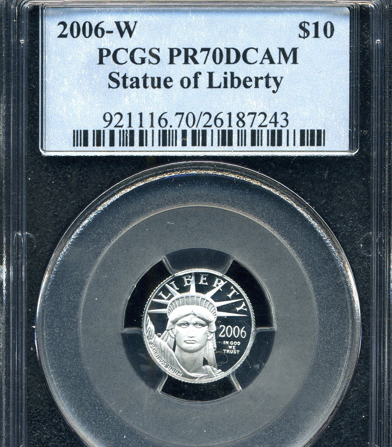 2006 W $10 1/10 OZ PROOF PLATINUM EAGLE PCGS PR70 DCAM