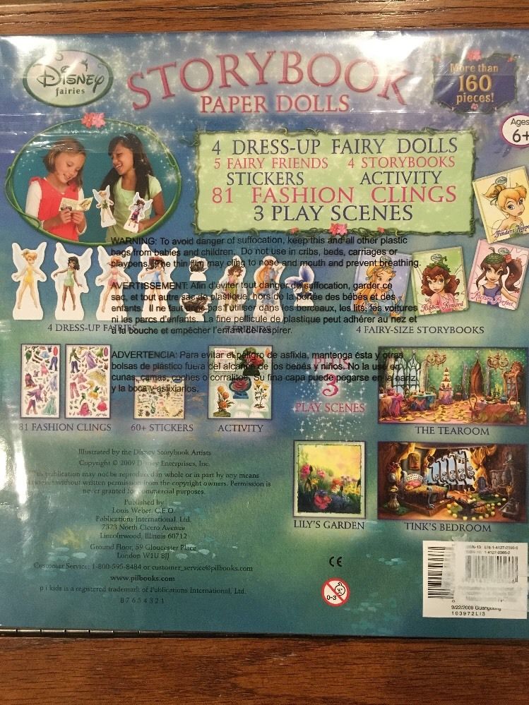 Disney Fairies Storybook Paper Dolls NEW