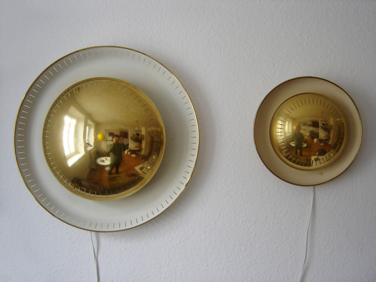 2x Mid Century Modern WALL LAMPS Ceiling Lights SARFATTI Stilnovo ERA ∅ 50/30cm