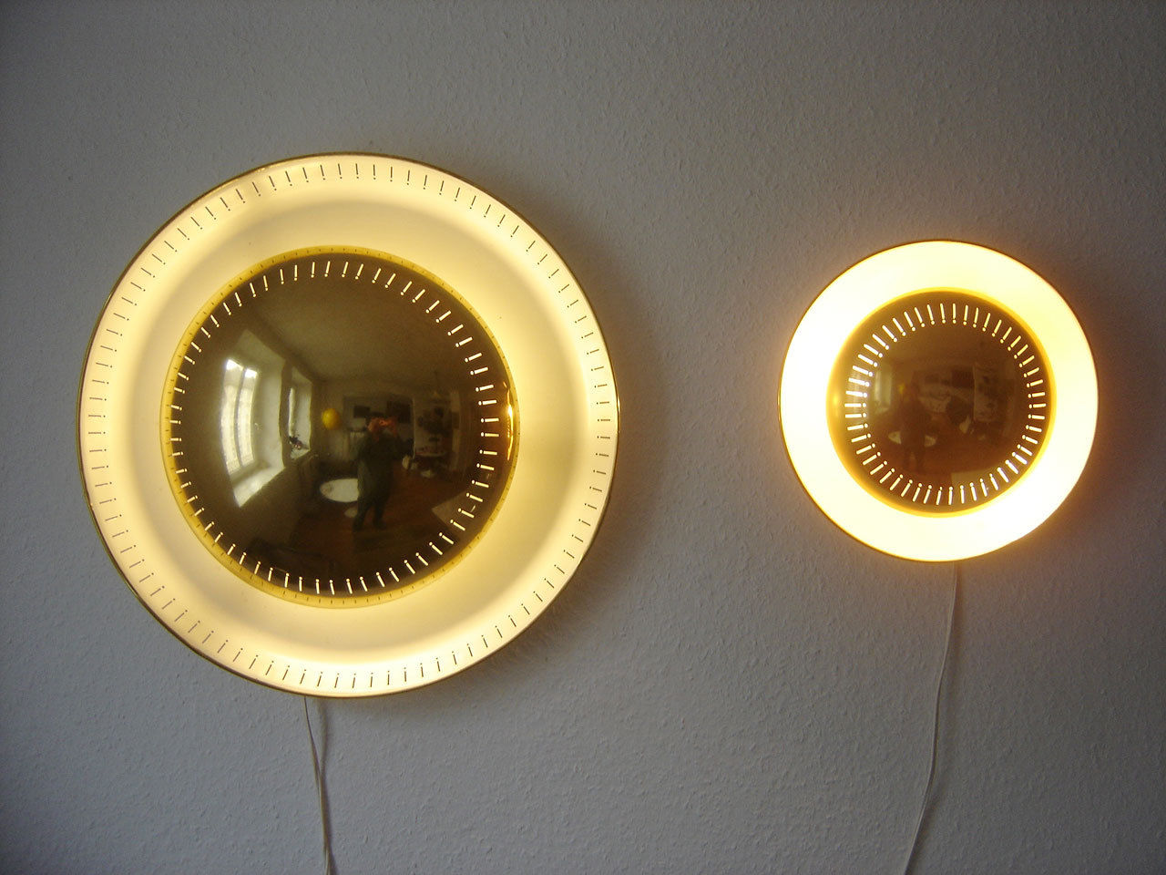 2x Mid Century Modern WALL LAMPS Ceiling Lights SARFATTI Stilnovo ERA ∅ 50/30cm