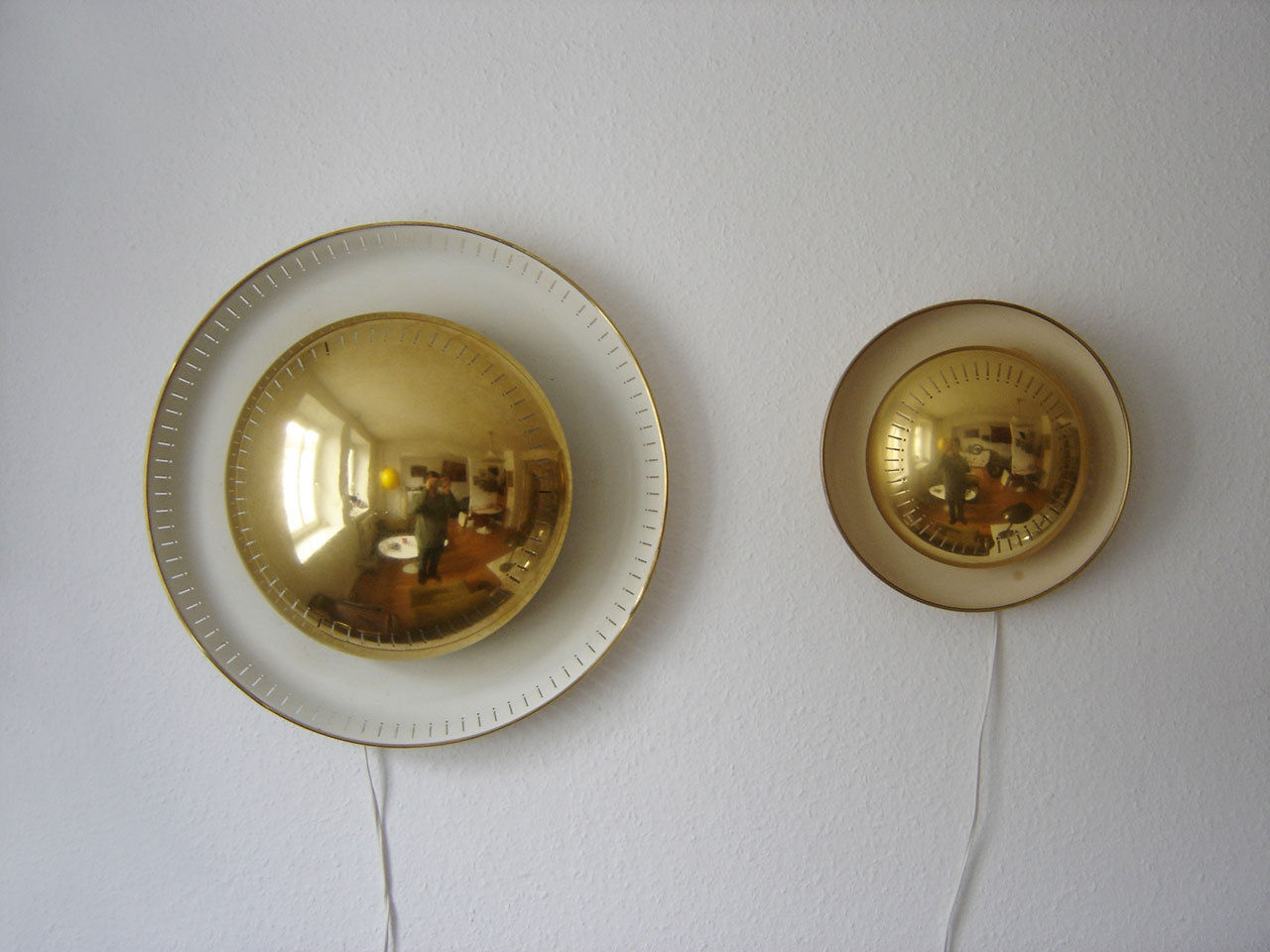 2x Mid Century Modern WALL LAMPS Ceiling Lights SARFATTI Stilnovo ERA ∅ 50/30cm