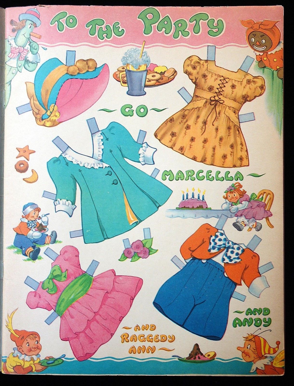 Un-Cut Coloring & Paper Doll Book - Raggedy Ann & Andy 1944 Johnny Gruelle