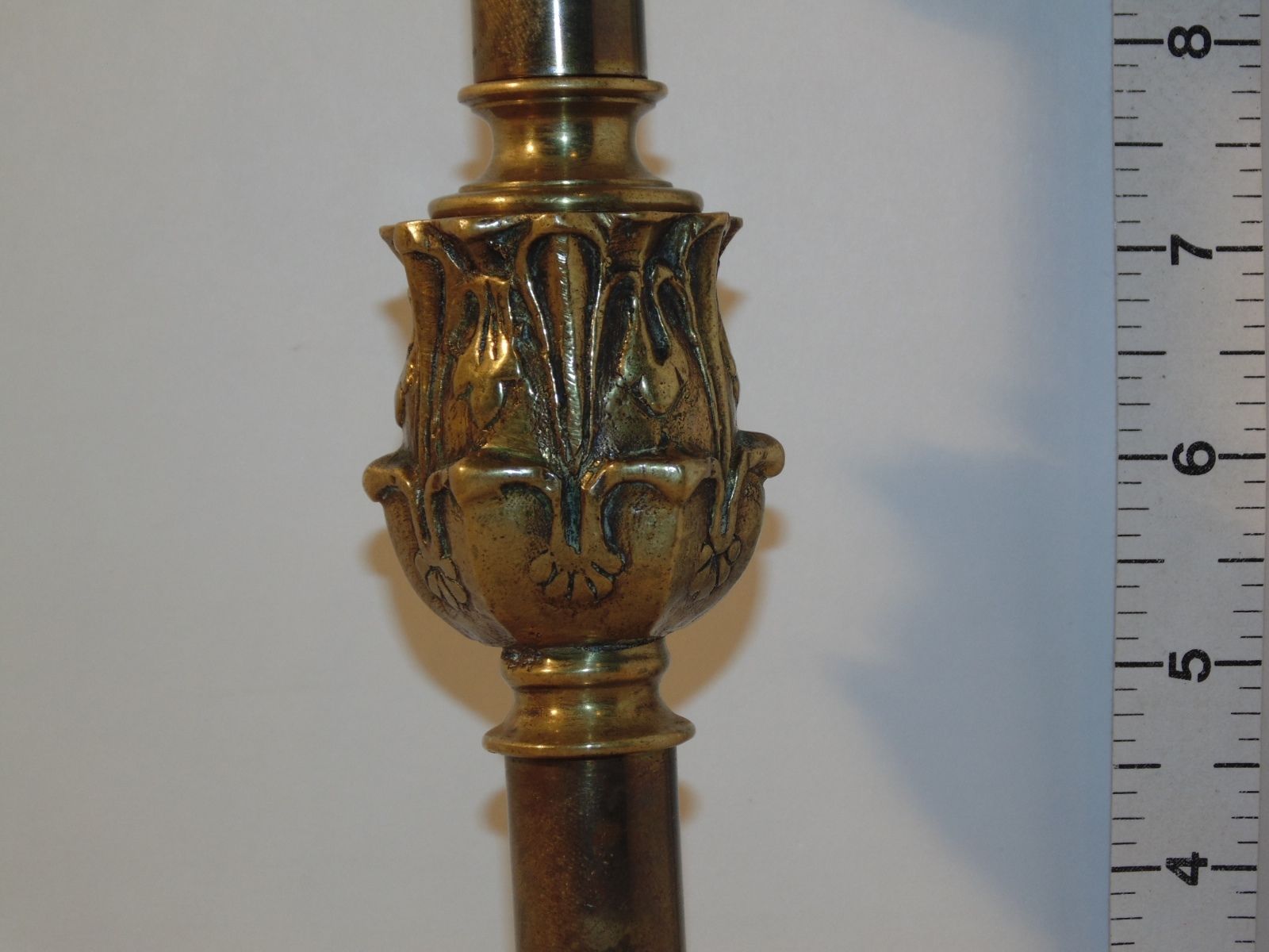 VINTAGE CLAW FOOT BRONZE / BRASS BELGIUM CANDLESTICK HOLDER LAMP BASE