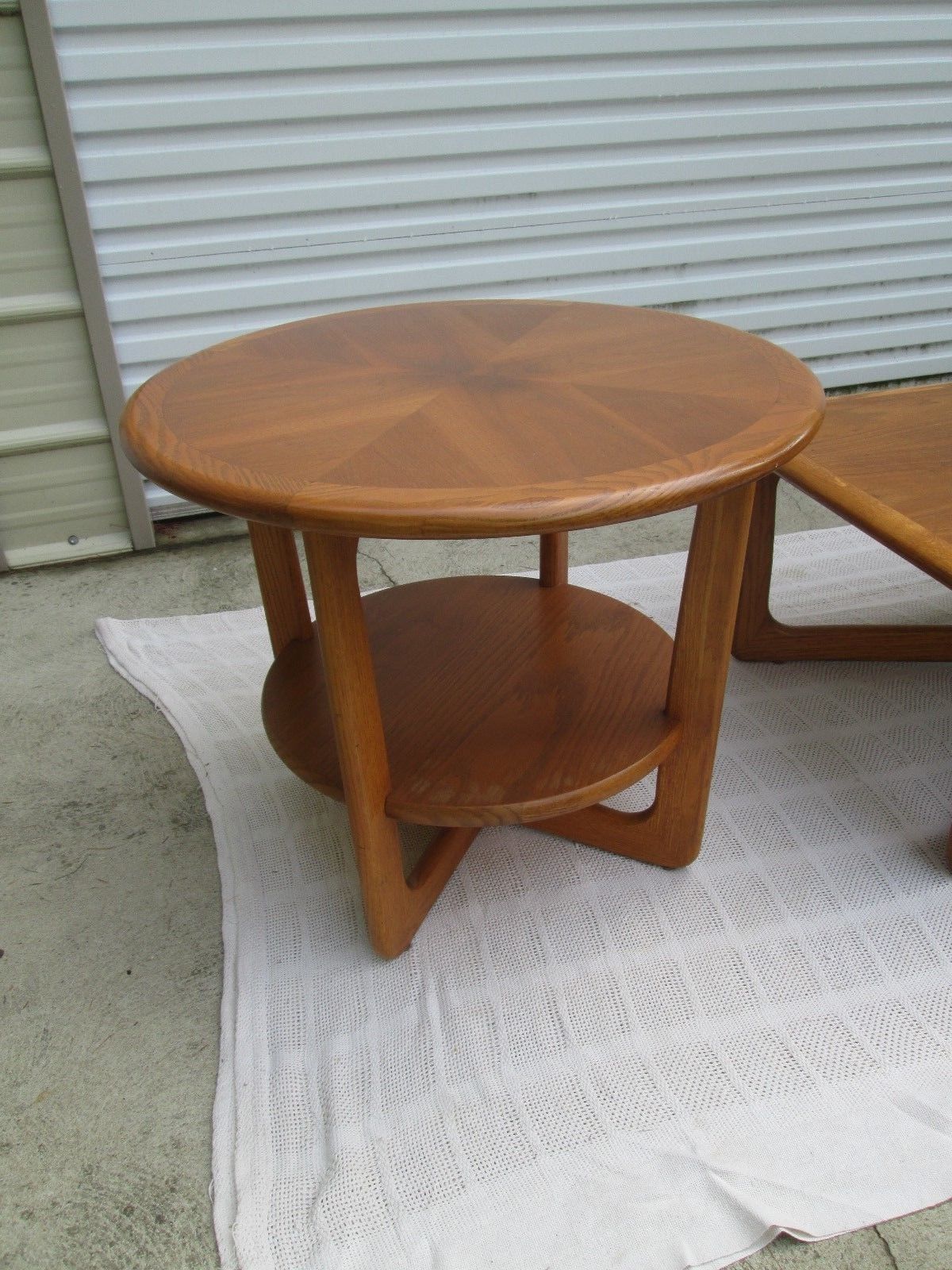 3 LANE Mid Century Danish Modern Tables Walnut & Oak  PEARSALL X STYLE BASES