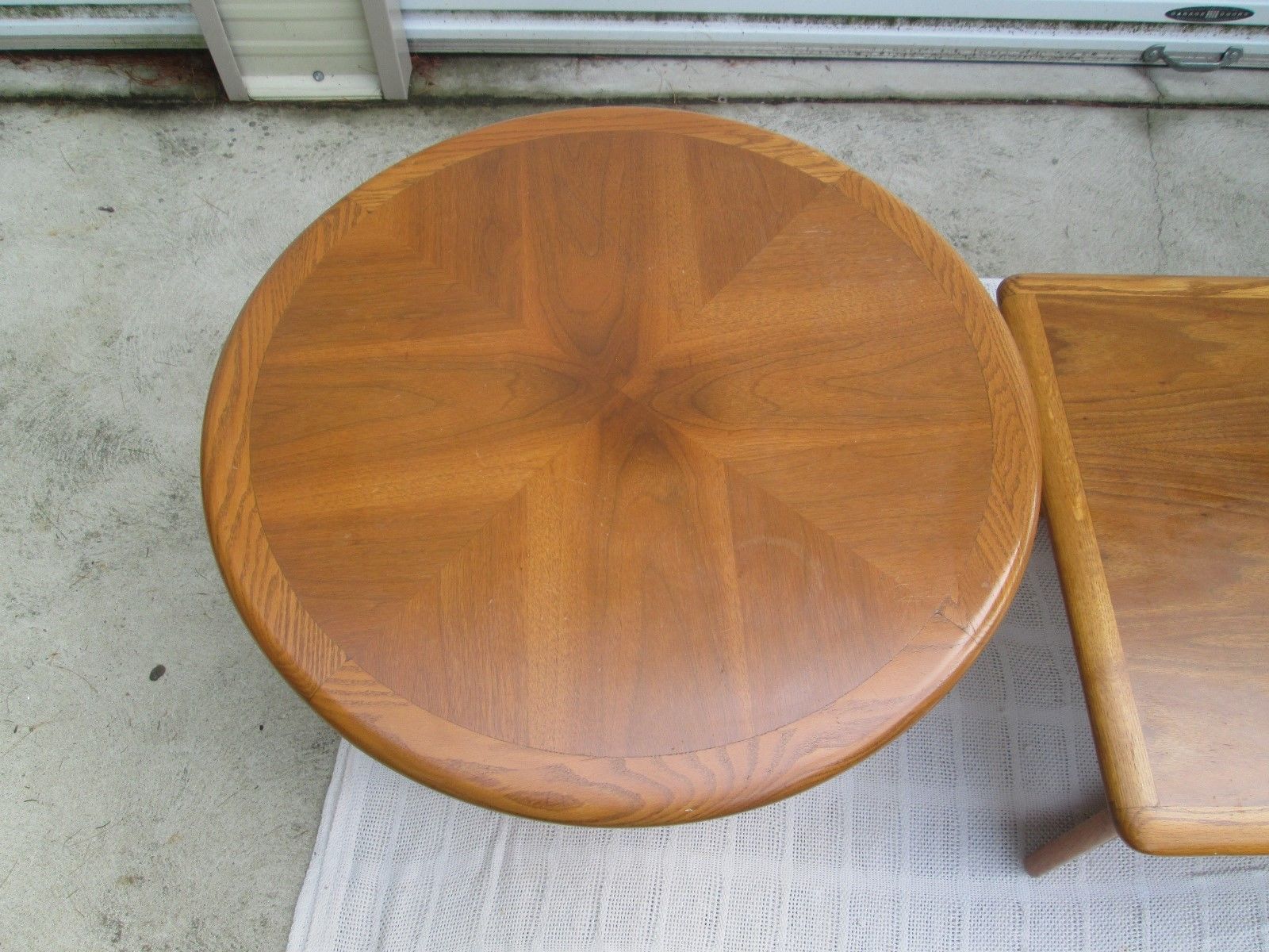 3 LANE Mid Century Danish Modern Tables Walnut & Oak  PEARSALL X STYLE BASES