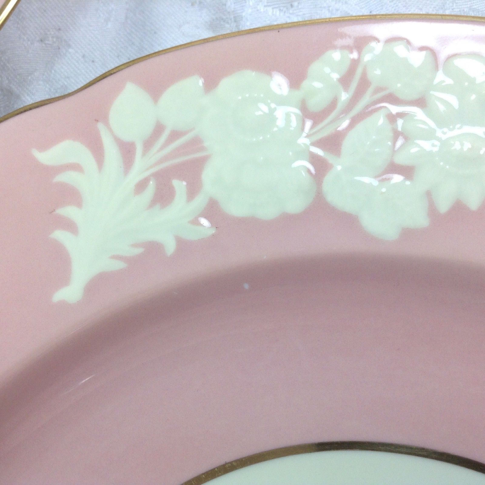 Set of 6 Copeland Spode Pink White Maritime Rose 10.75” Dinner Plates Lot Rare