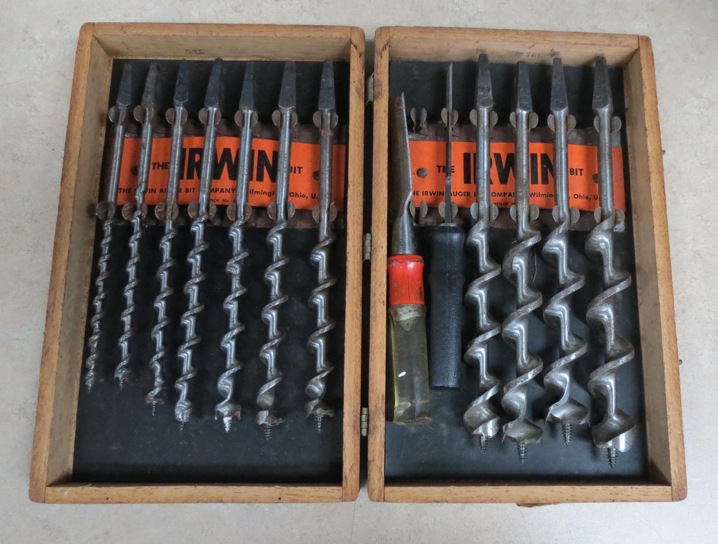 Vintage Irwin Auger Bit Set – Original Wood Box- Free Shipping!