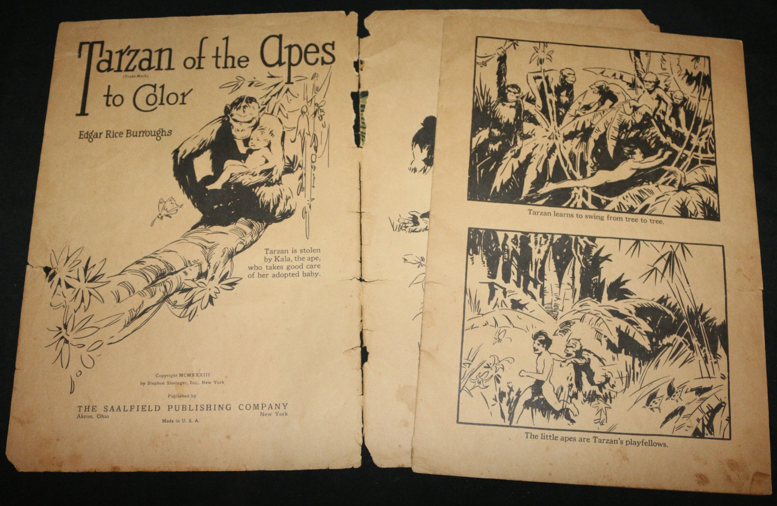 Tarzan Platinum Age Coloring Book (Uncolored) 1933