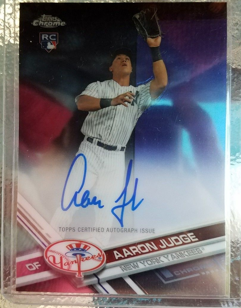 2017 TOPPS CHROME AARON JUDGE RC AUTOGRAPH ROOKIE ON CARD AUTO