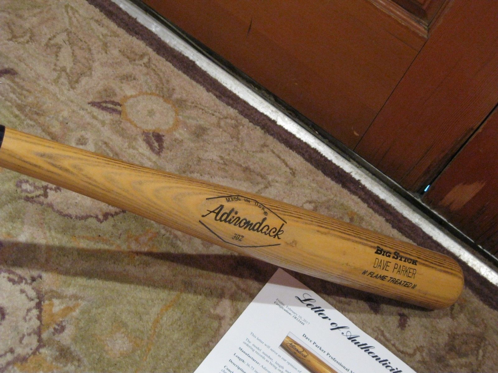 Dave Parker Game Used Adirondack Baseball Bat PSA Certified