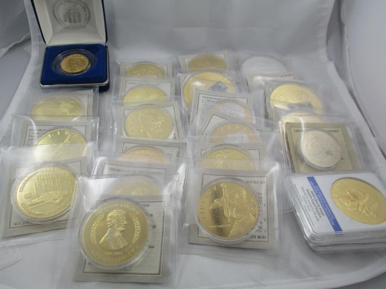 HUGE lot of Gold & Silver Plated American Mint Commemoratives, PK1