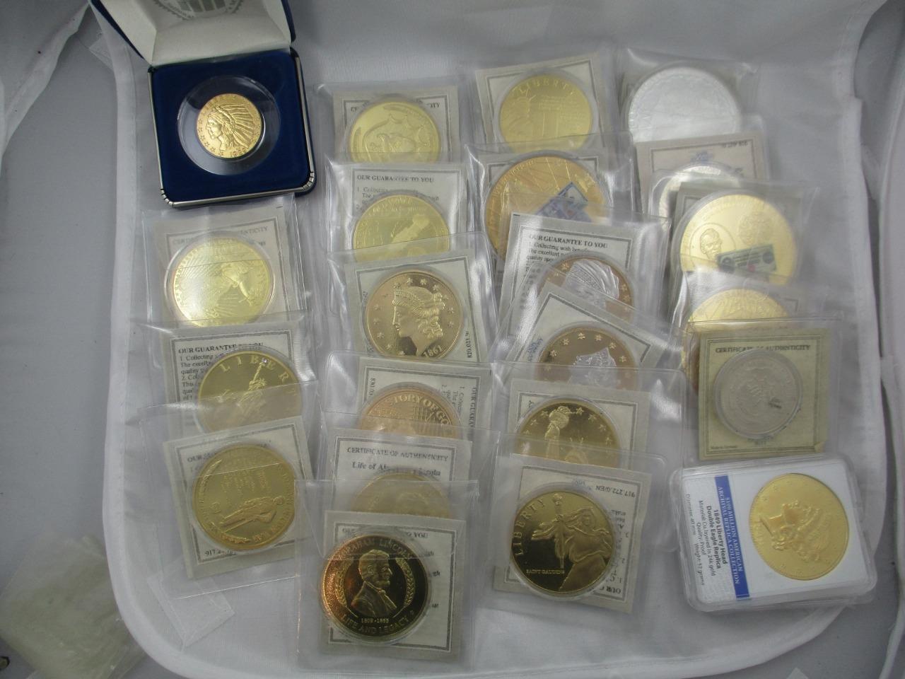 HUGE lot of Gold & Silver Plated American Mint Commemoratives, PK1