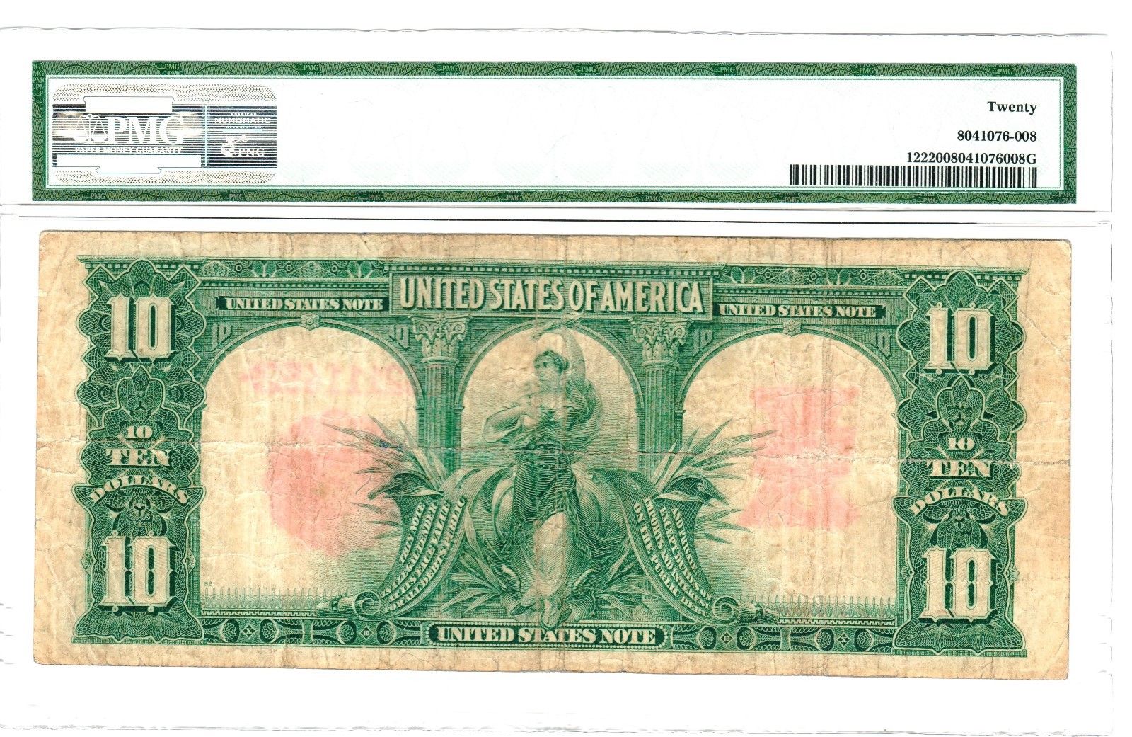 1901 $10 Legal Tender “Bison” Note, Fr. 122, Very Fine (VF-20) Condition (PMG)