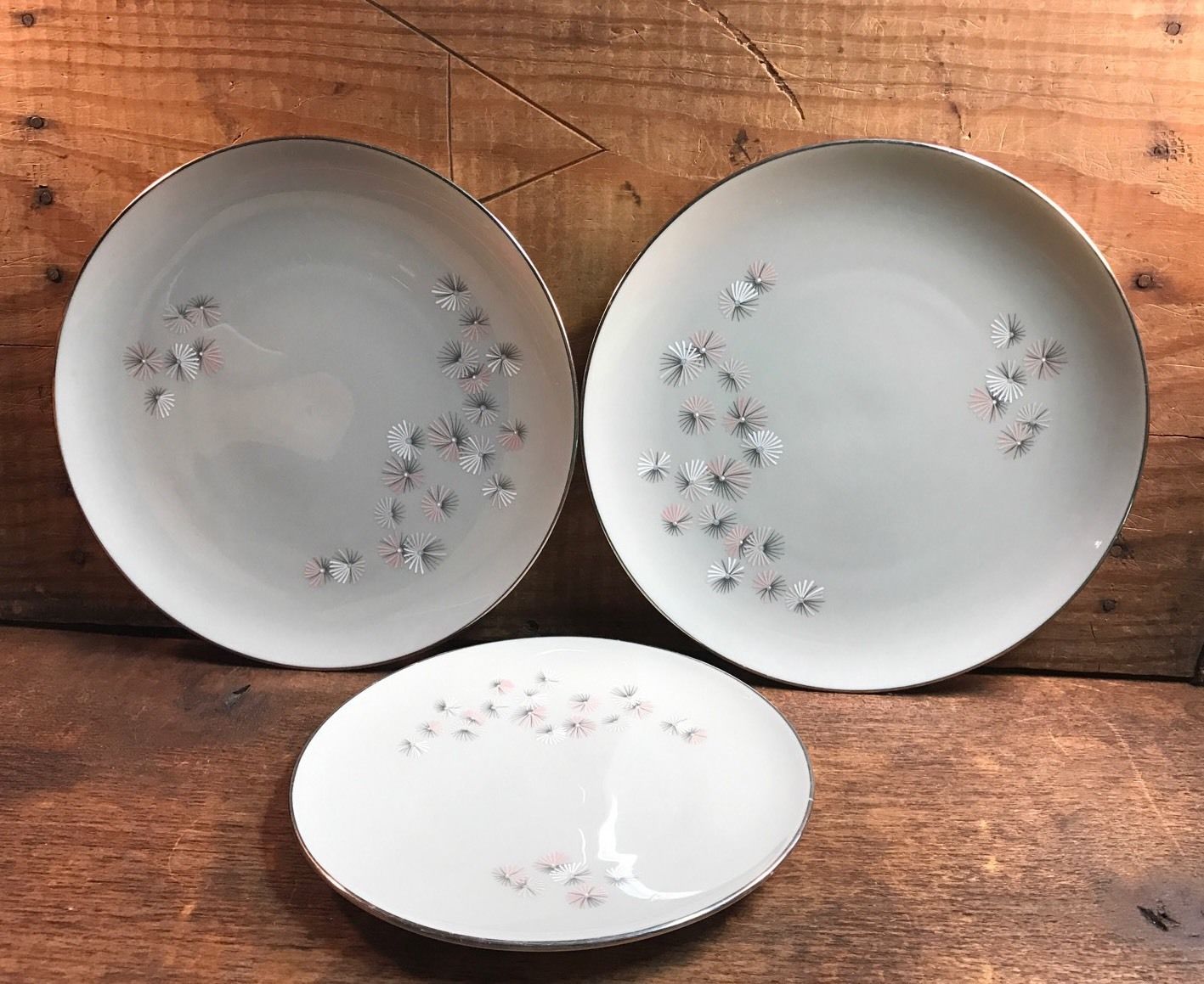 Set of 3 Vintage Mid Century Modern Lenox Moonlight China Plates