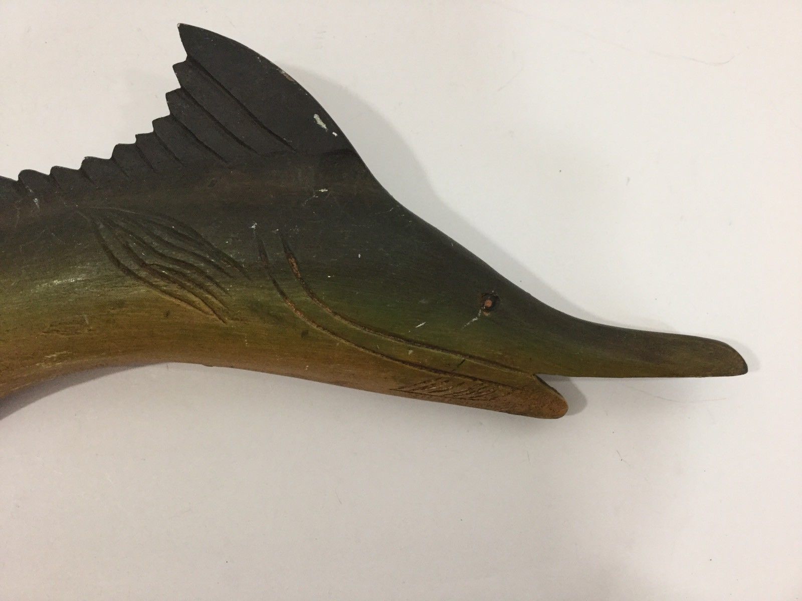 Wonderful Vintage American Folk Art Carving Of A Sword Fish Ca 1940s