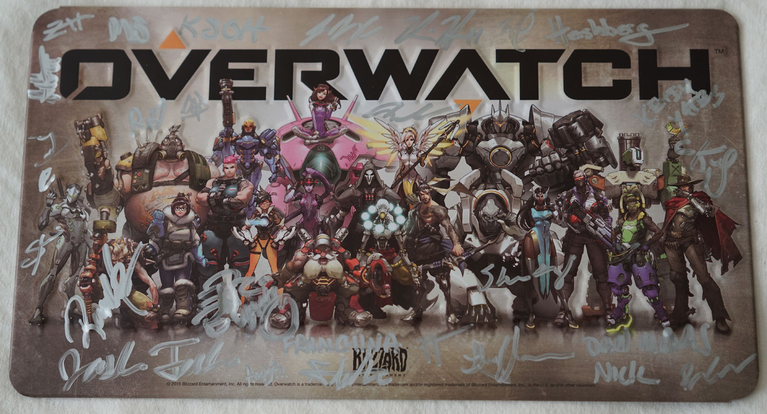 Signed Overwatch Metal License Plate Blizzcon 2016