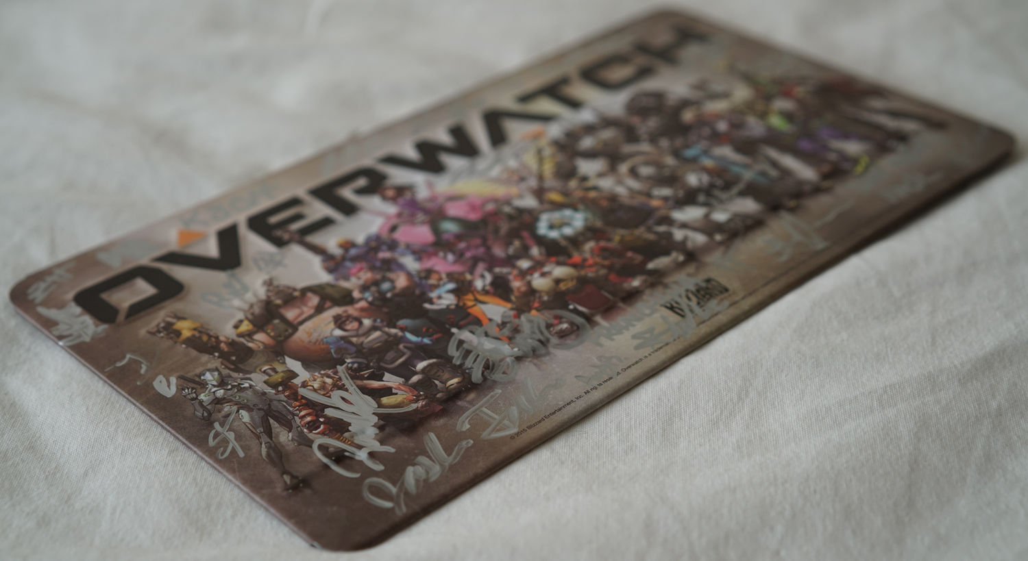 Signed Overwatch Metal License Plate Blizzcon 2016