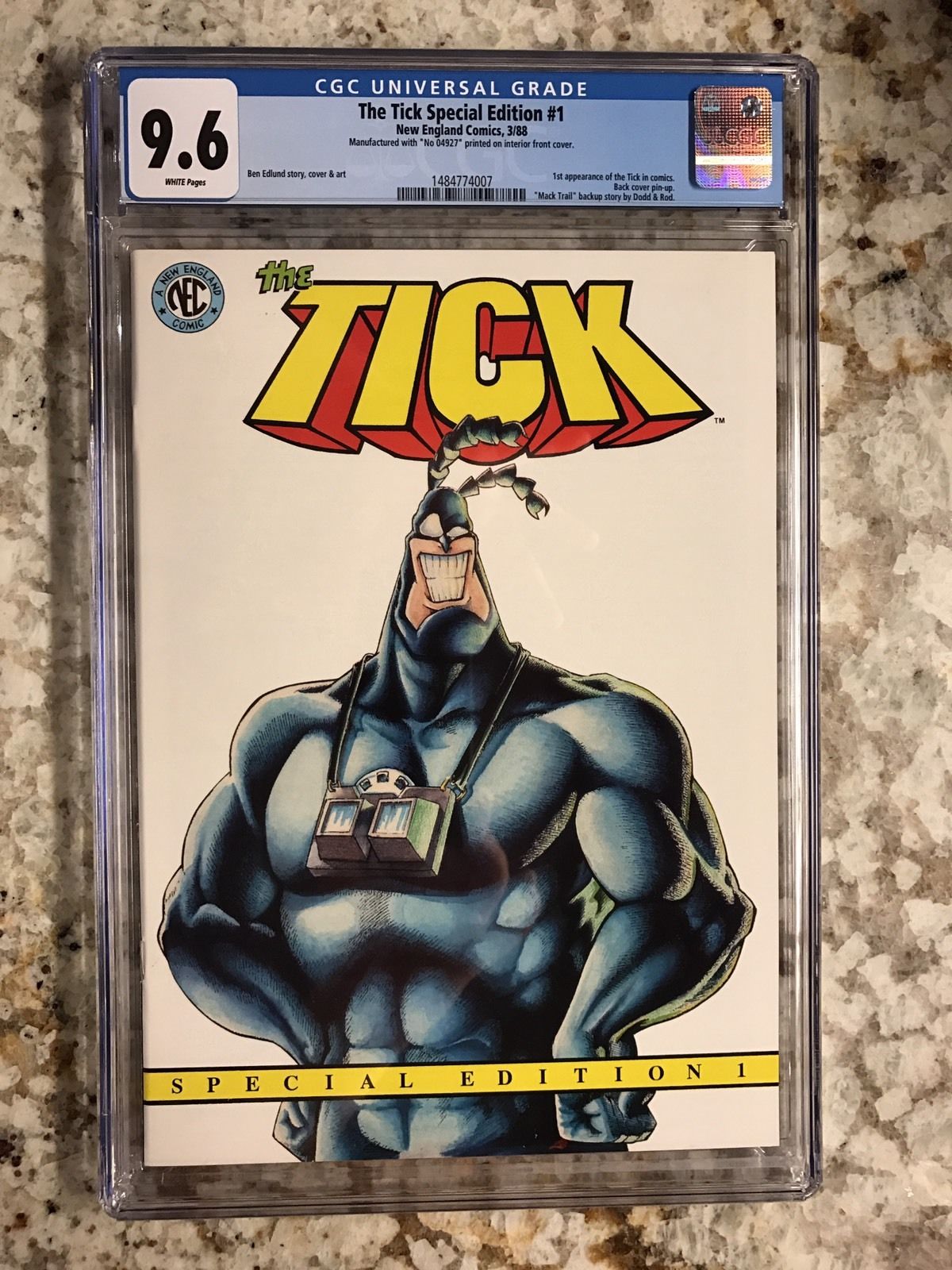 The Tick Special Edition 1 Comic CGC 9.6 Serial# 04927 White Pages