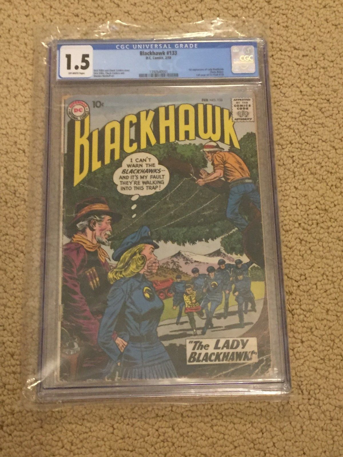 Blackhawk 133 CGC 1.5 OW Pages (1st app of Lady Blackhawk from 1959!!)