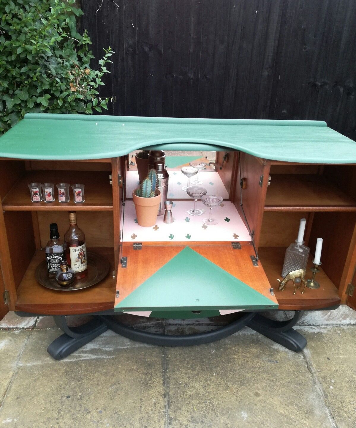 Vintage art deco style cocktail cabinet sideboard buffet