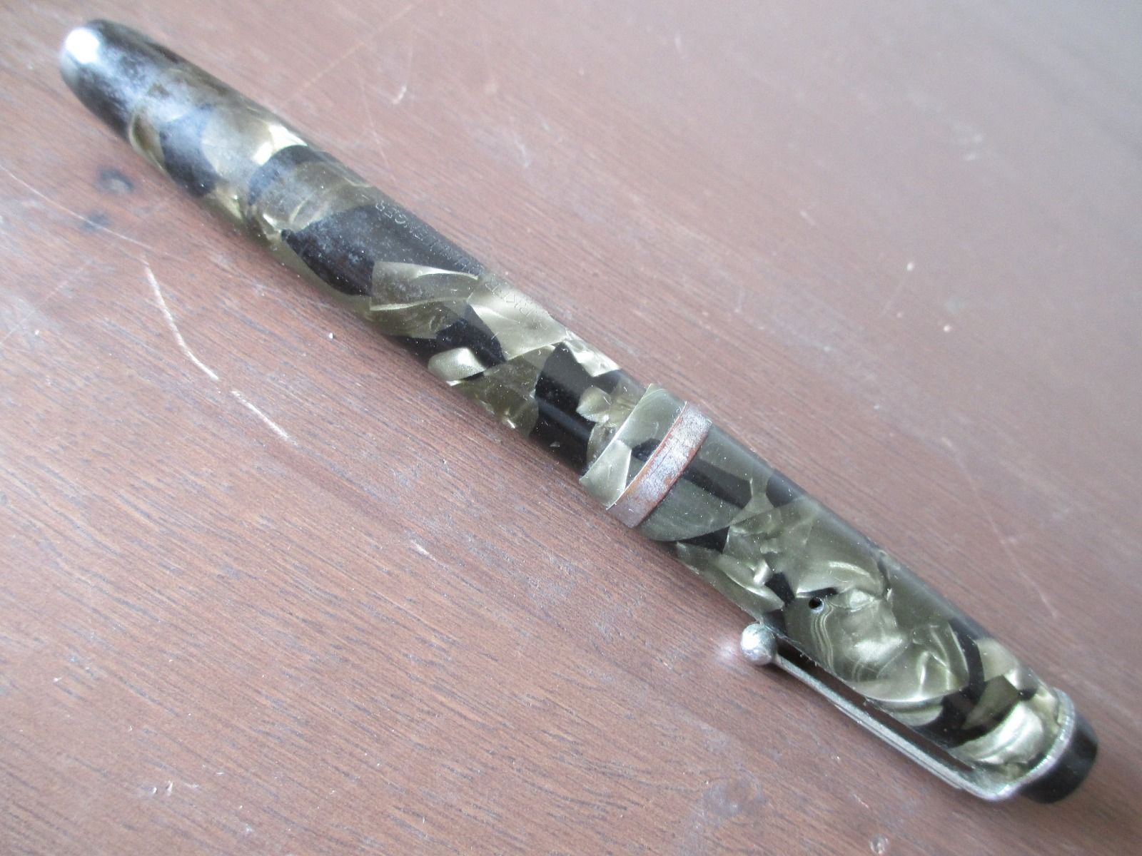 Vintage Parker Challenger  Fountain Pen Green&Black Marble  #26 NIB UNRESTORED