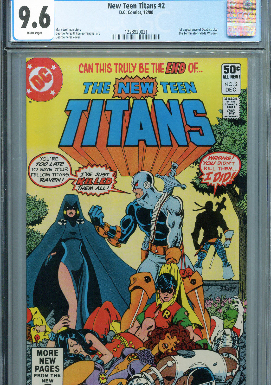 New Teen Titans #2 (DC Comics 1980) CGC Certified 9.6 White Pages