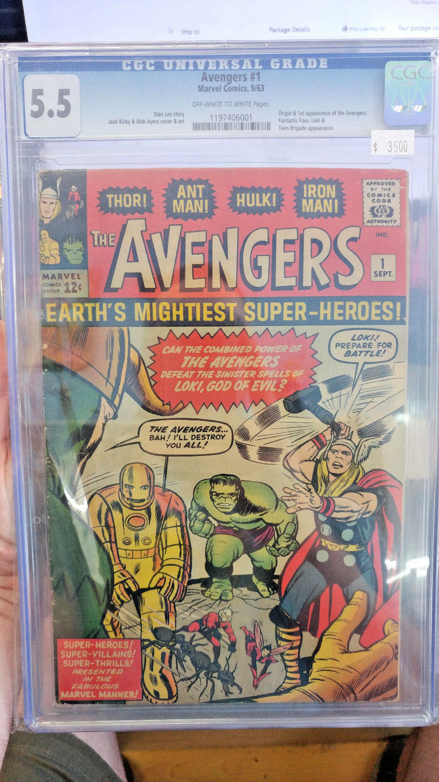 AVENGERS (V1) #1 - CGC Grade 5.5 - Silver Age Key! First Avengers!