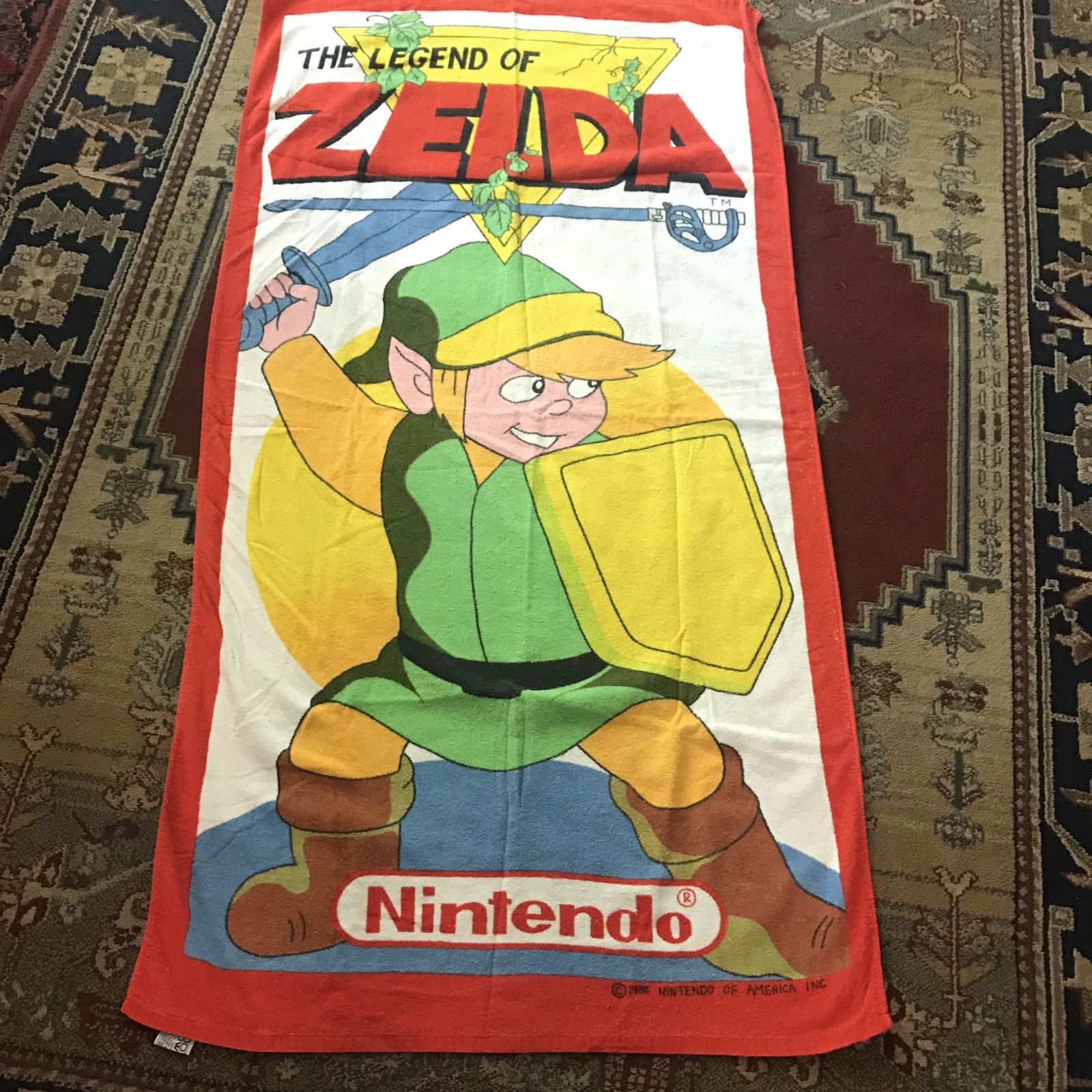 Rare Vtg 1988 Nintendo The Legend Of Zelda Towel Beach Shower