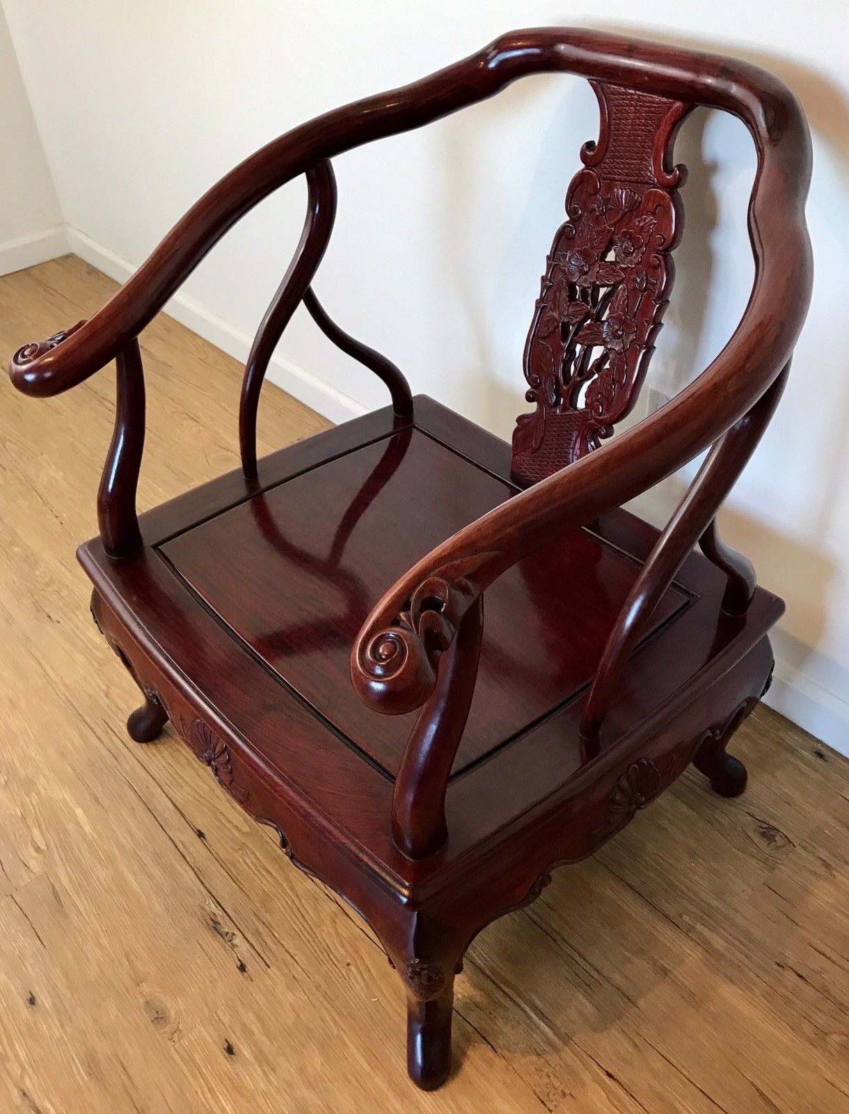 1960's Mid Century Genuine Chinese Rosewood Arm Chair