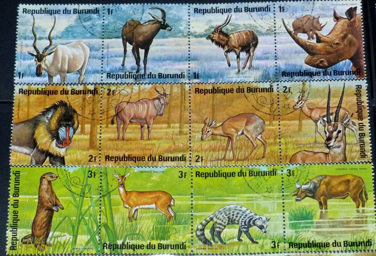 Burundi Animals 1975 Scott #479-484 & C224-C227 Complete Set of (48) CTO