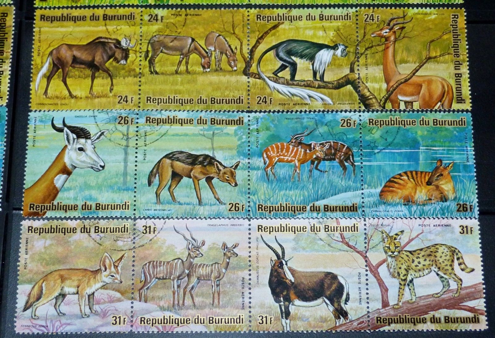 Burundi Animals 1975 Scott #479-484 & C224-C227 Complete Set of (48) CTO