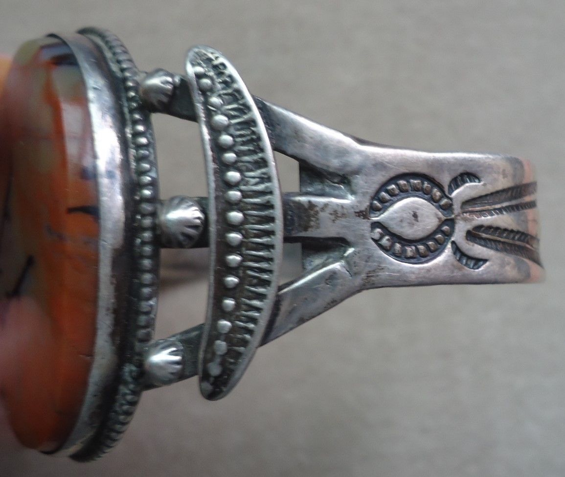 NATIVE AMERICAN NAVAJO OLD PAWN  STERLING CUFF BRACELET