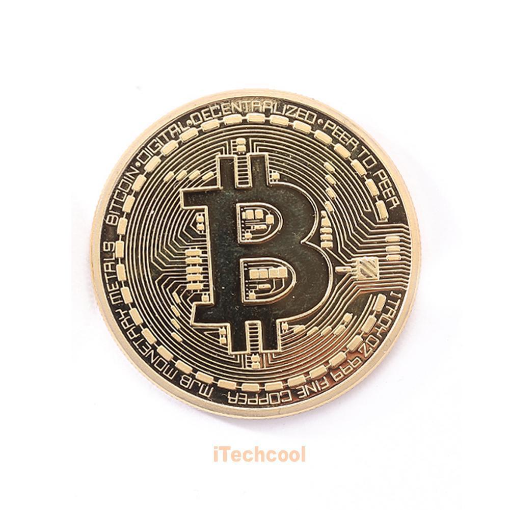 1Pc Bitcoin Collectible gift In Stock Golden Plate Commemorative BTC Coin Gifts