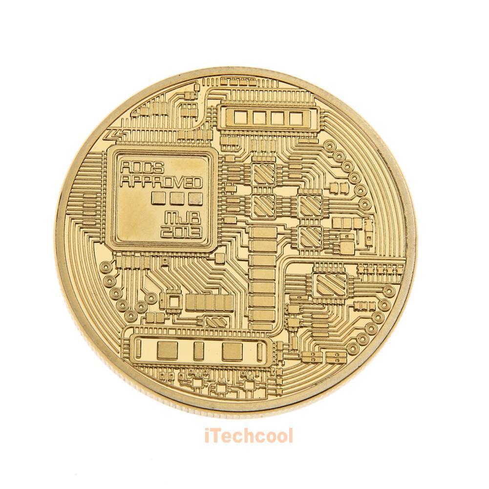 1Pc Bitcoin Collectible gift In Stock Golden Plate Commemorative BTC Coin Gifts