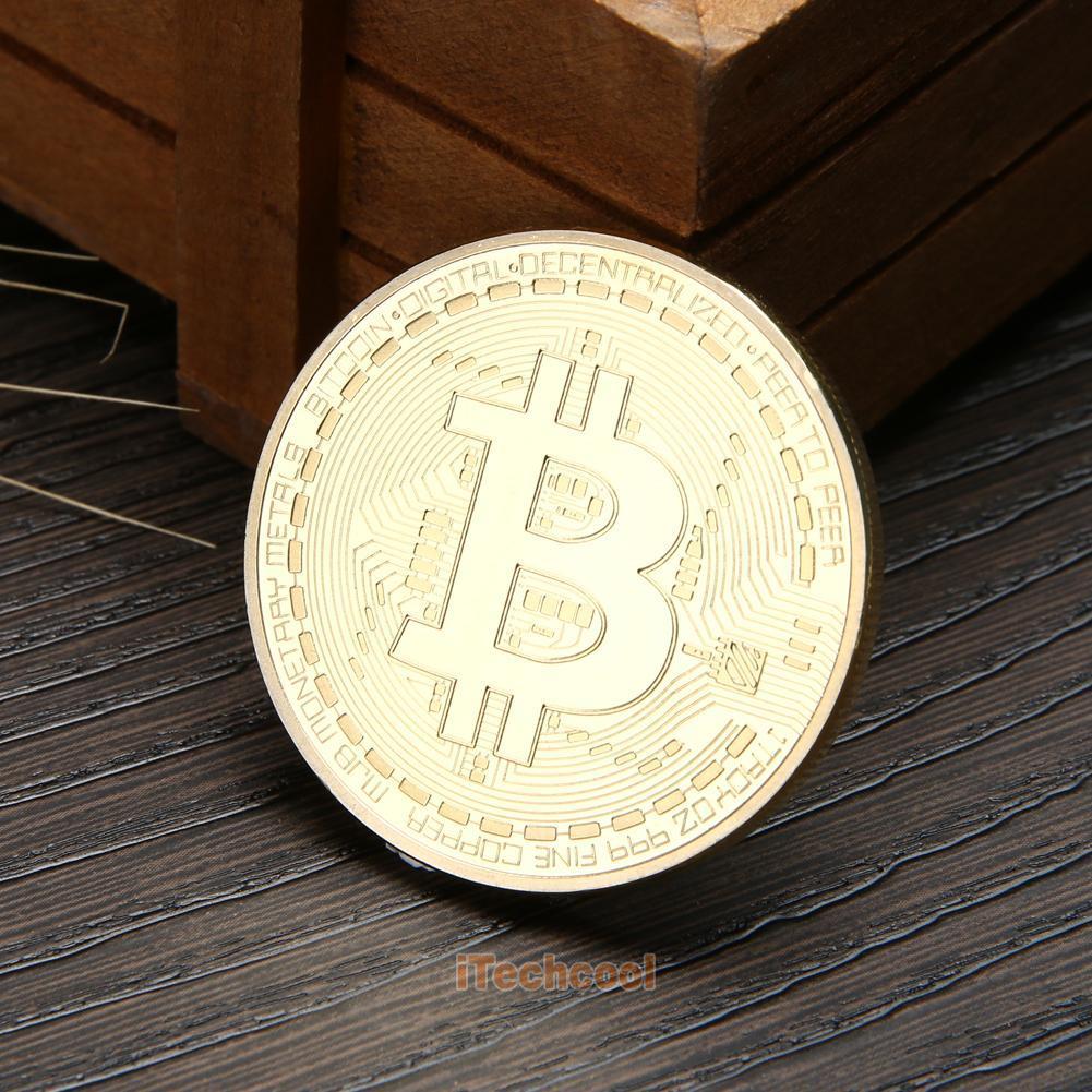 1Pc Bitcoin Collectible gift In Stock Golden Plate Commemorative BTC Coin Gifts