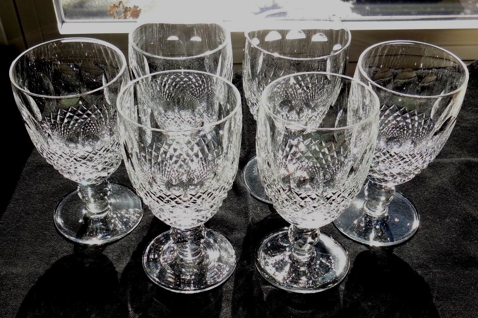 *VINTAGE* Waterford Crystal COLLEEN (1953-) 6 Claret Wine Glasses 4 3/4" 5oz