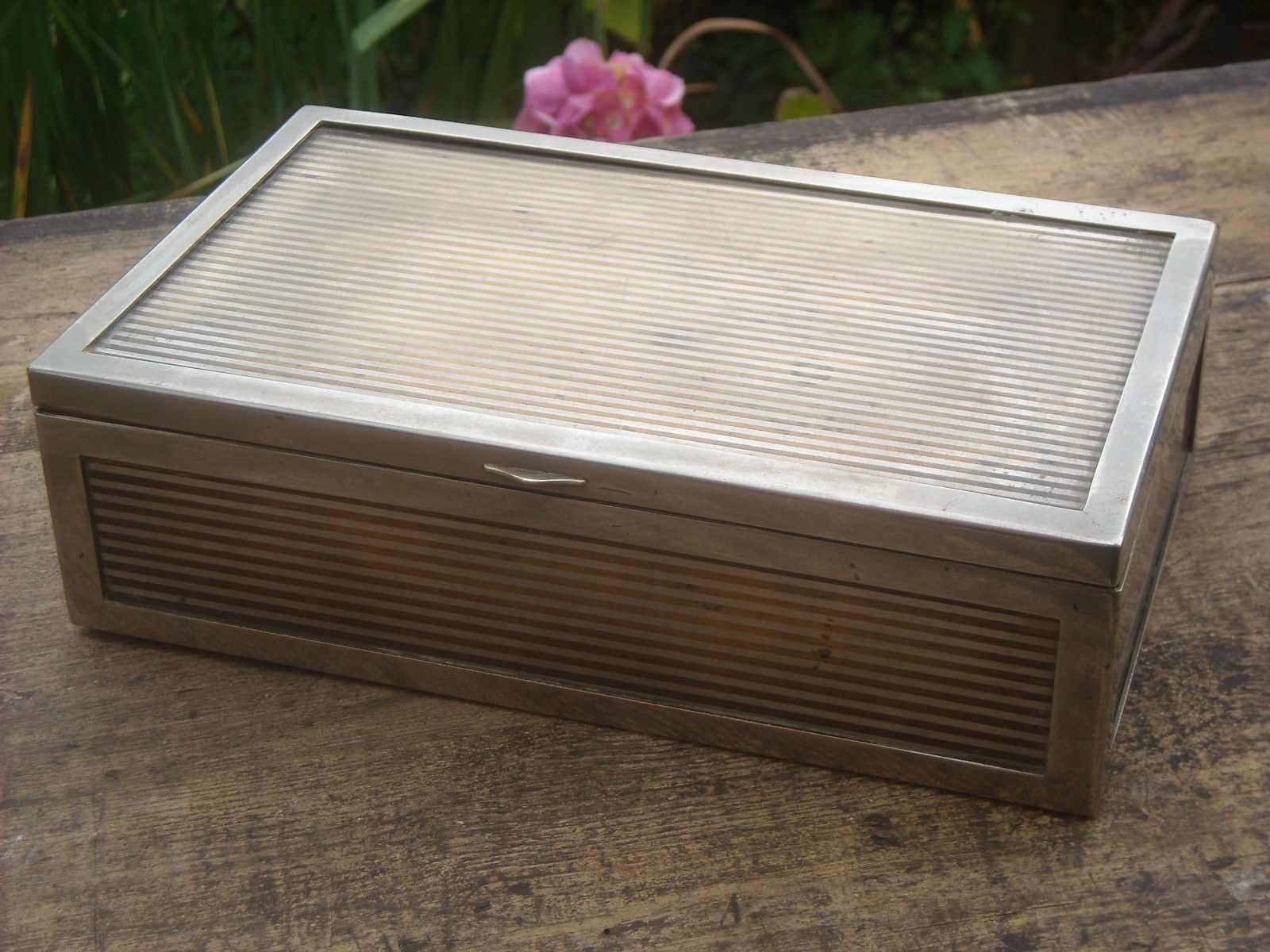 A lovely Vintage Art Deco French Silver Plated Cigar Box