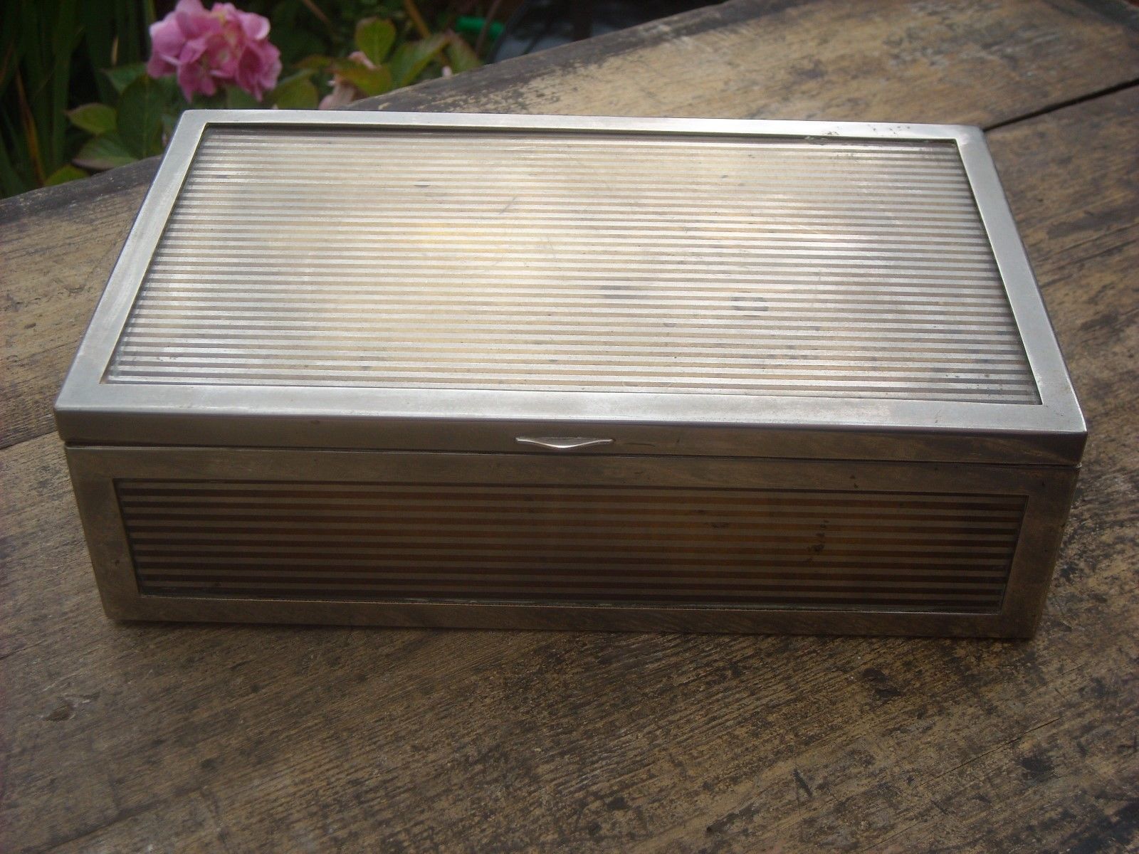 A lovely Vintage Art Deco French Silver Plated Cigar Box