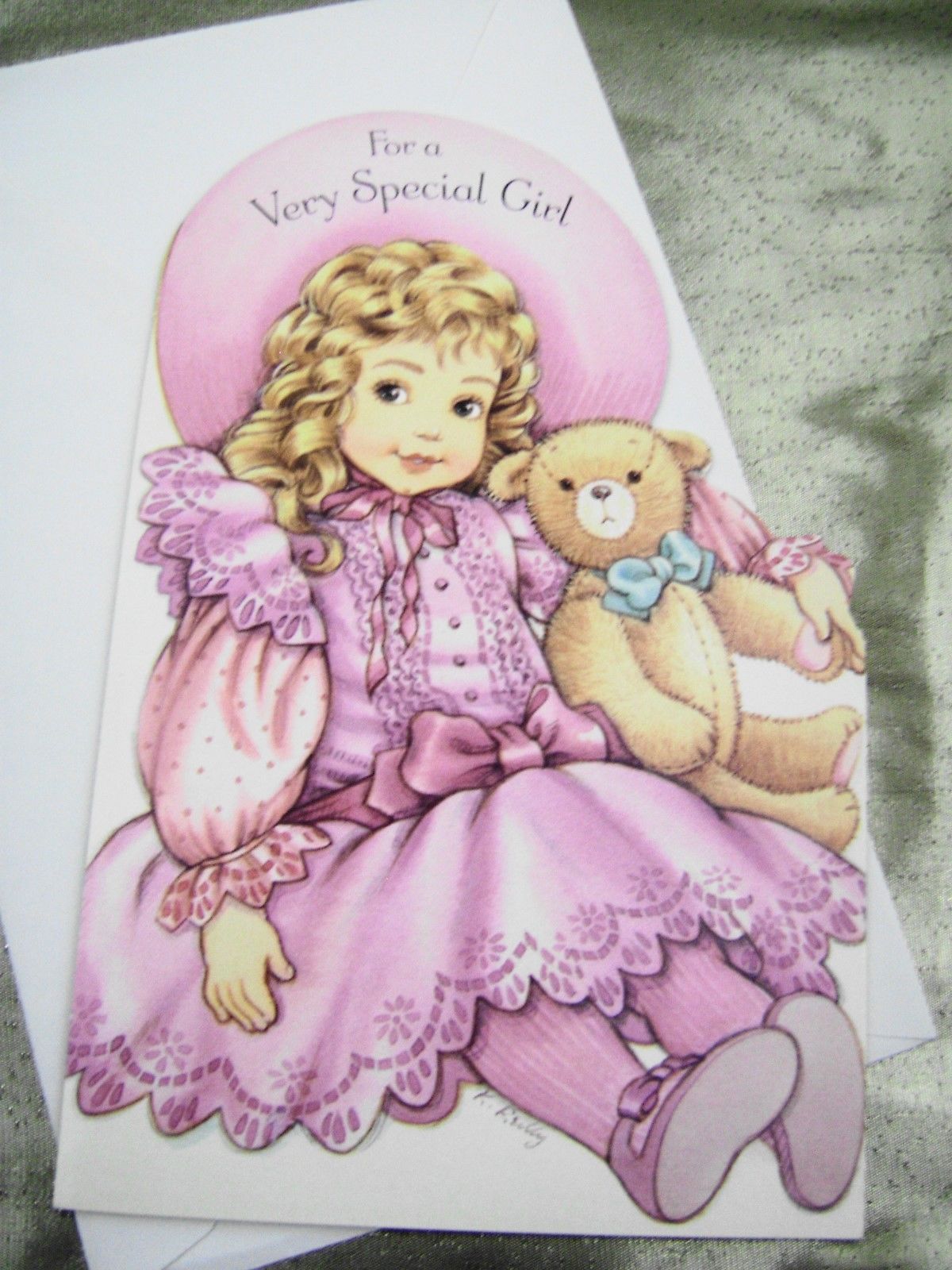 VTG PAPER DOLL GREETING CARD HALL AMGrtng BIRTHDAY  w/ENVELOPE BIRTHDAY UNUSED