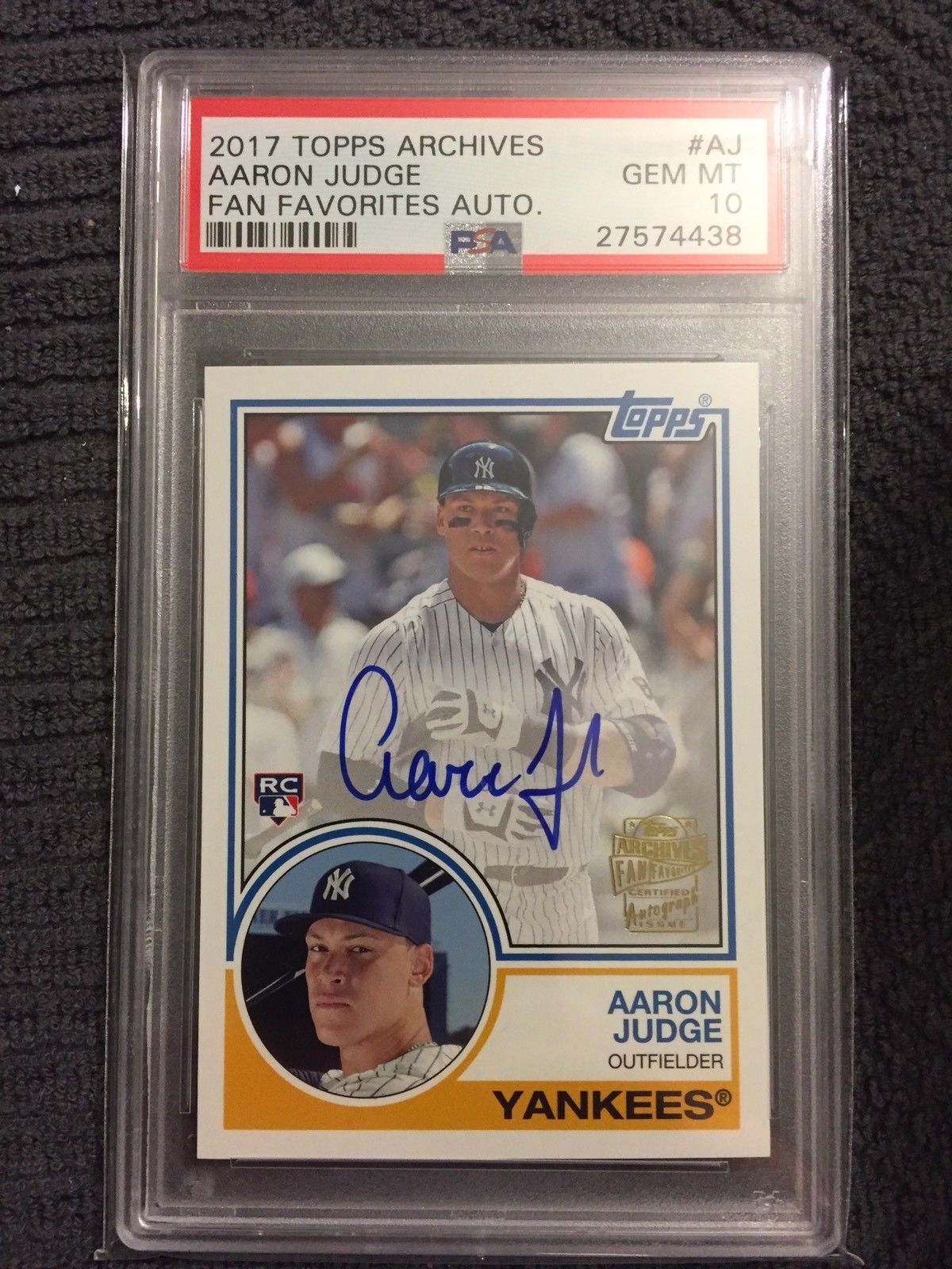 2017 Topps Archives Aaron Judge Fan Favorites RC Auto PSA 10 Rookie Autograph