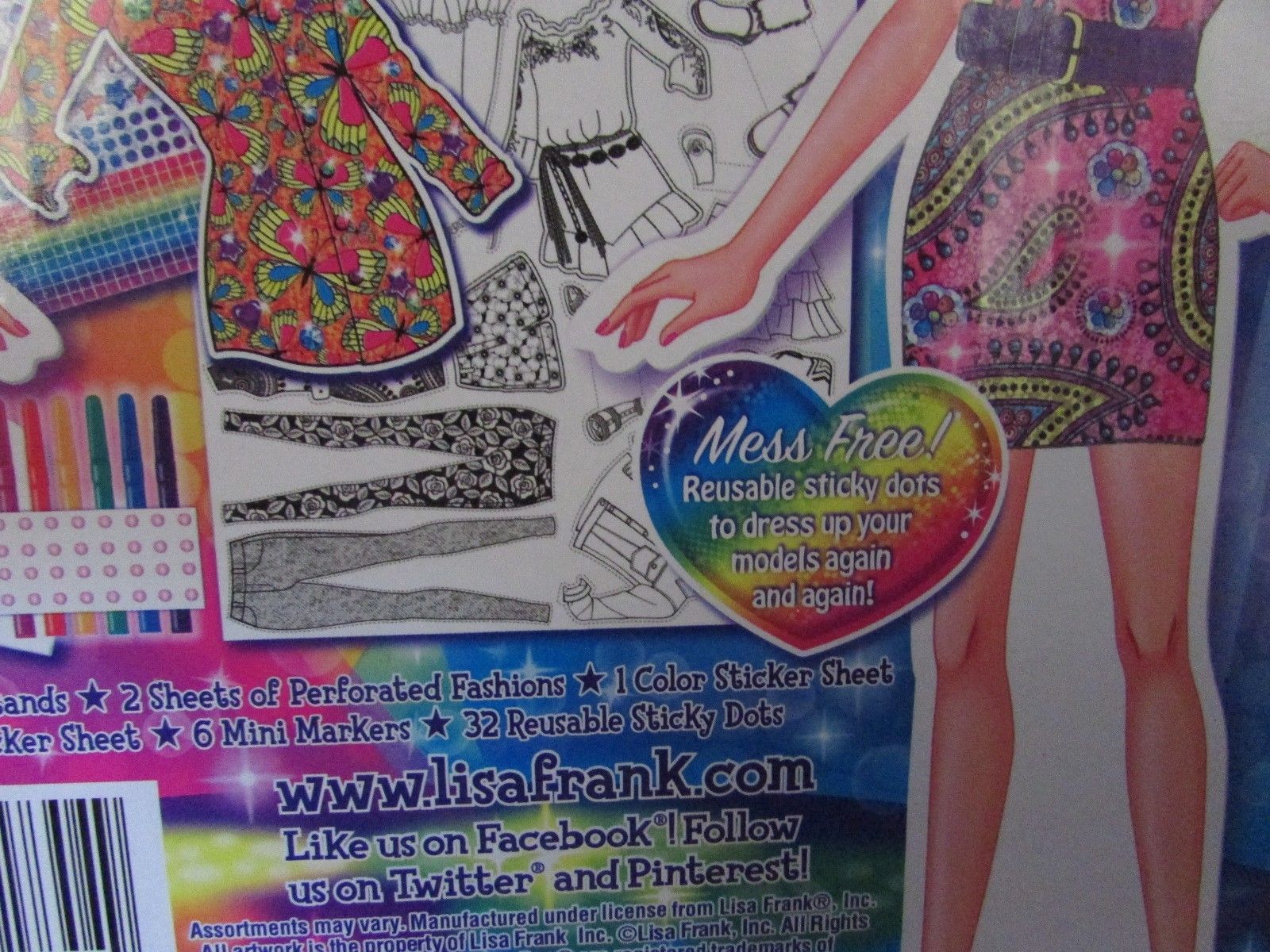 NIB Lisa Frank Diva Fashions Dress Up Models Paper Dolls Play Set