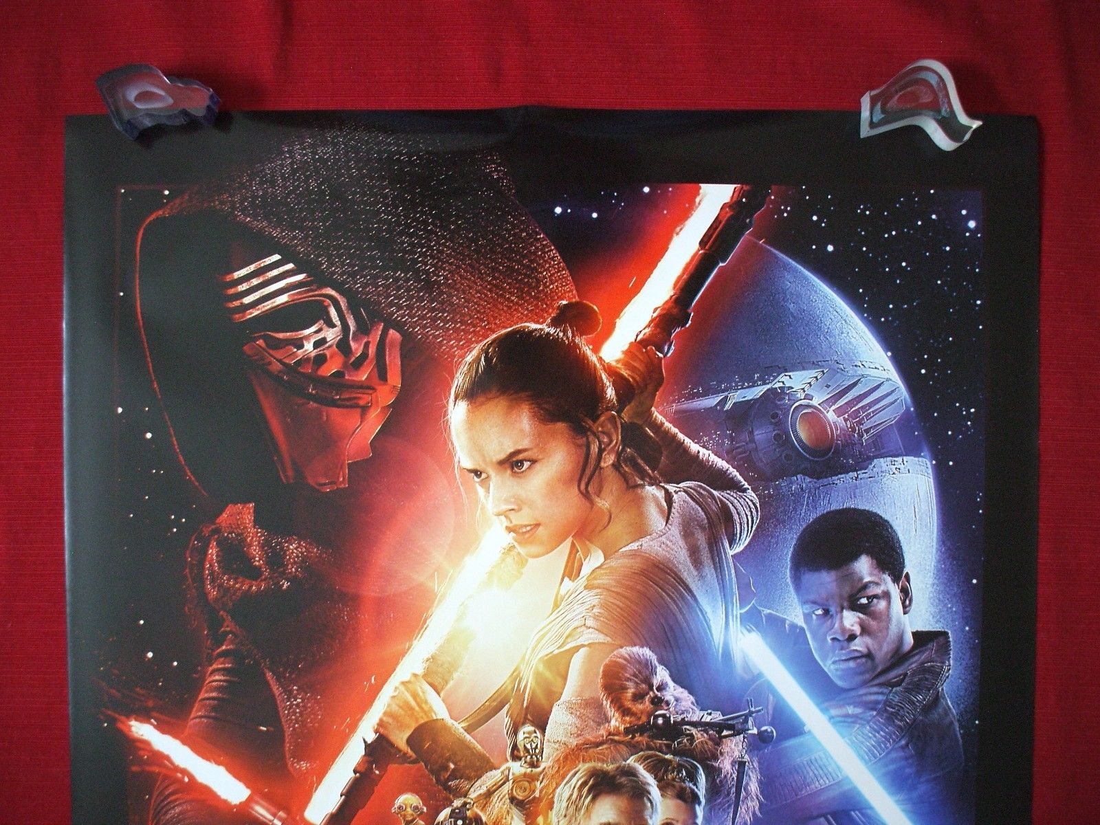 STAR WARS THE FORCE AWAKENS * 2015 ORIGINAL MOVIE POSTER D/S AUTHENTIC ADV. NM-M