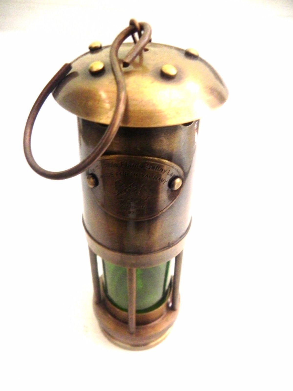 NAUTICAL BRASS LANTERN ~SHIP OIL LAMP ~ MARITIME BOAT LIGHT ~ NAVY LONDON 1920