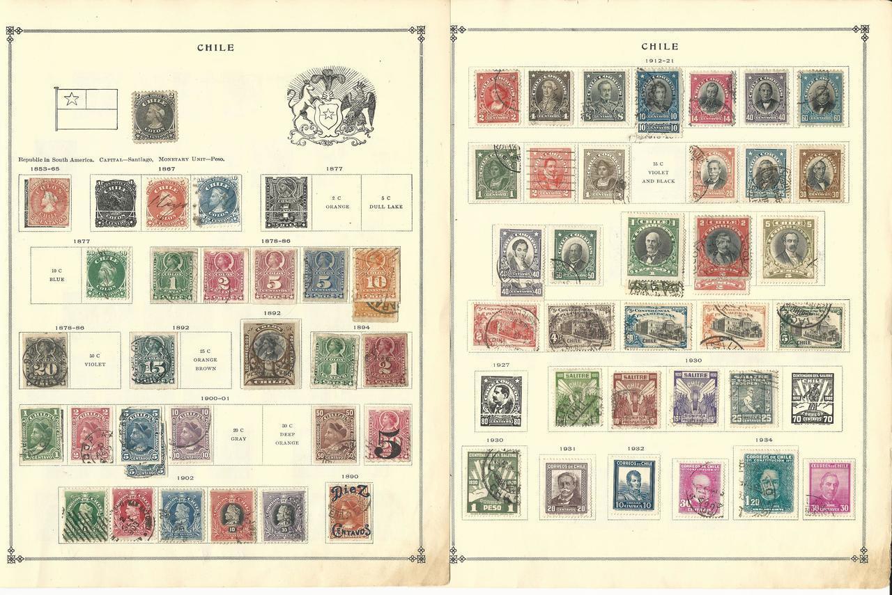 Chile Collection 1853-1940 on 7 Scott International Pages